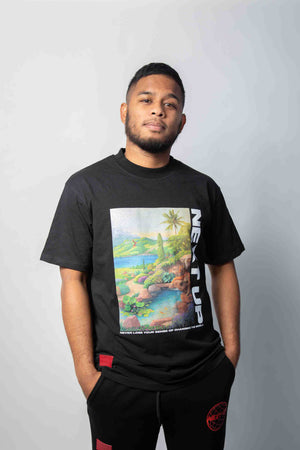 BLACK "THE WORLD" T-SHIRT